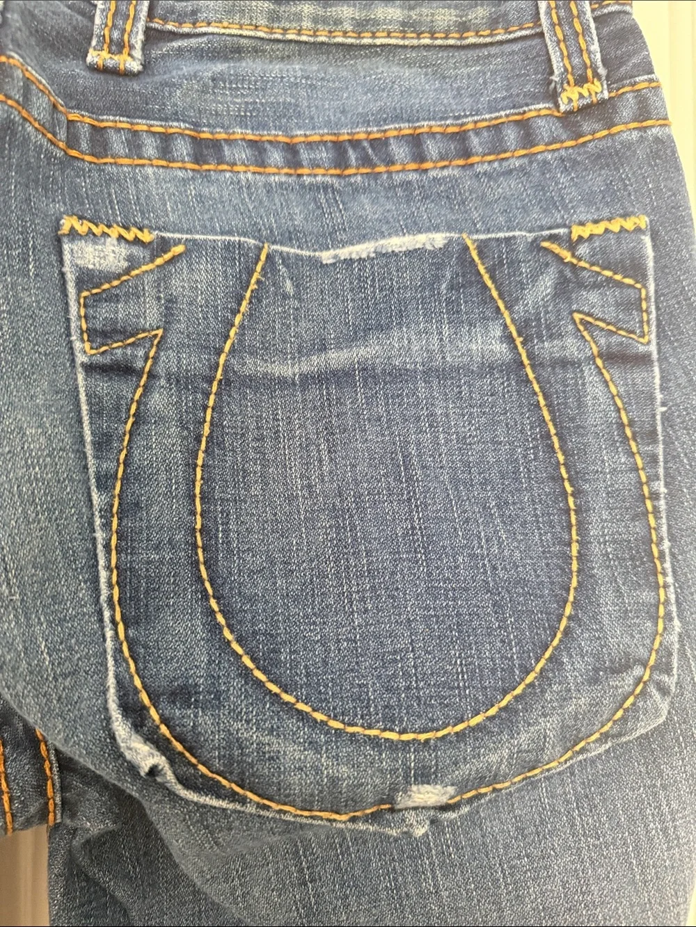 True Religion Men's Straight Jeans in Dark Blue Denim